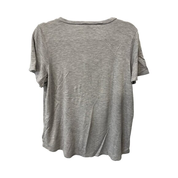 Jessica Simpson VNeck Short Sleeve T Shirt Size Large Heather Gray Tee Essential - Picture 2 of 6